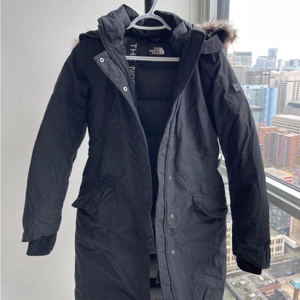 The North Face Black Ski Jacket with Faux Fur Hood